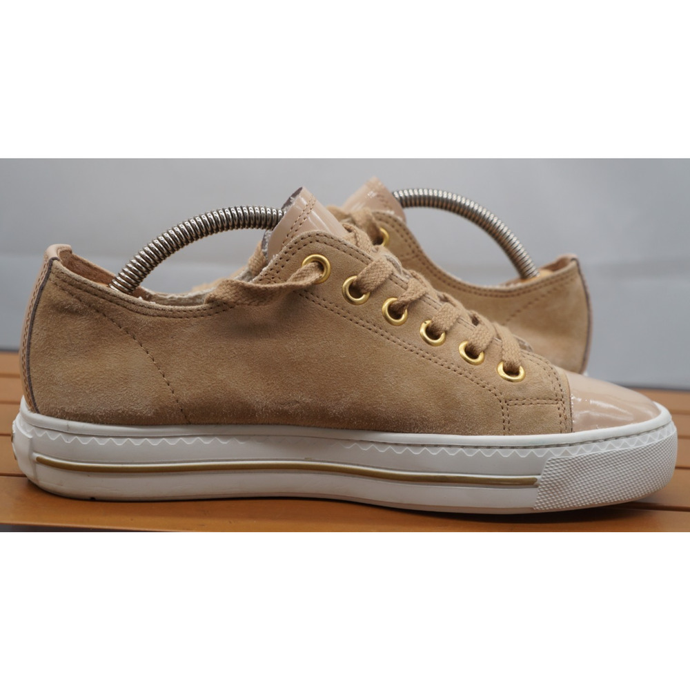 $470 Paul Green Sophie Sneakers Sahara Dakar low top NUBUCK PATENT 8.5 US - Picture 9 of 12